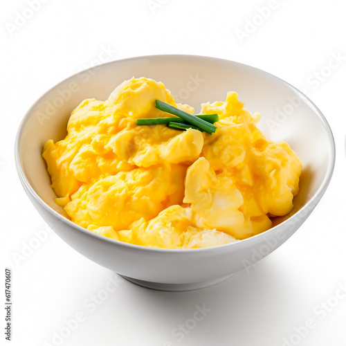 
Delicious Scrambled eggs isolated on white background

