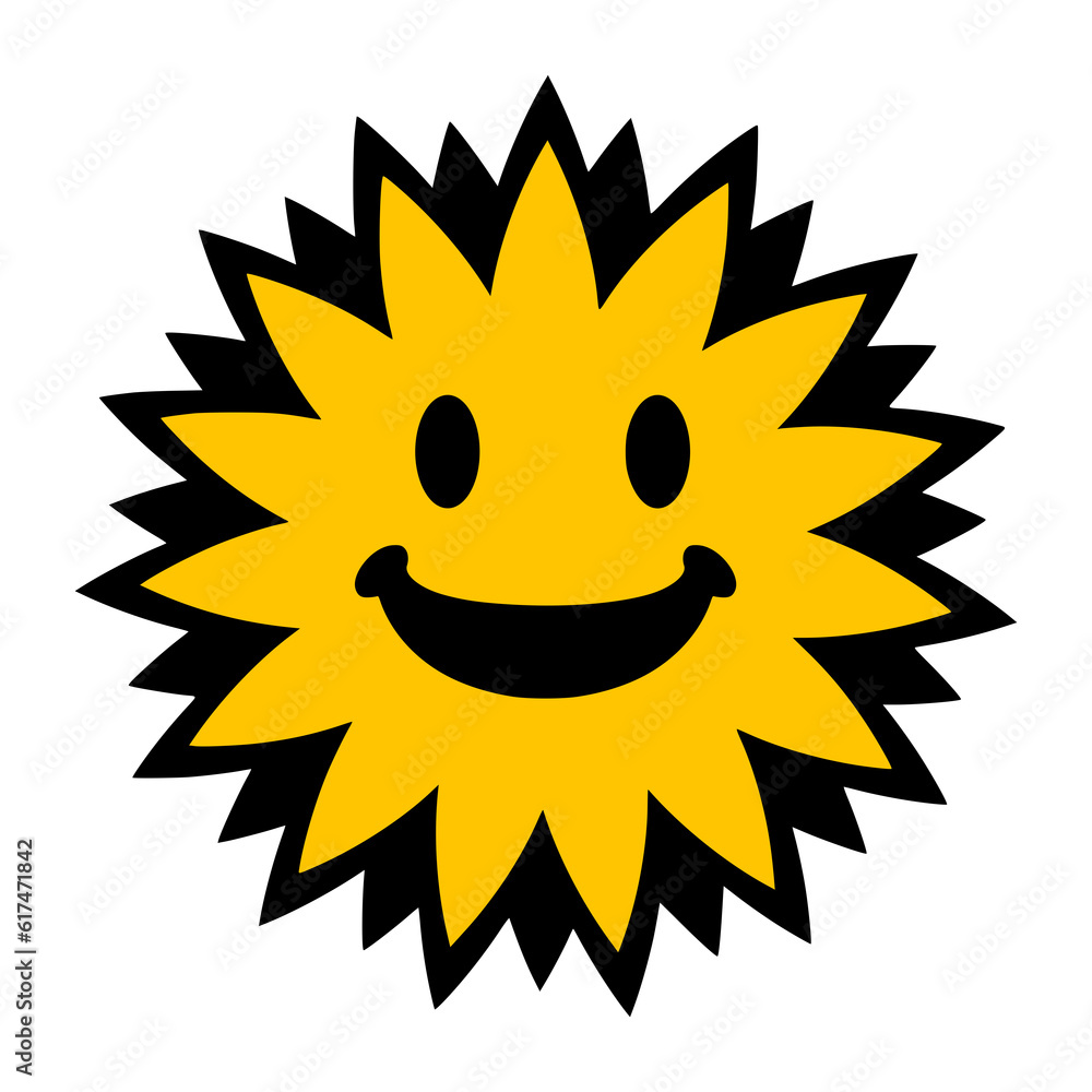 Smiling Cartoon Sun Illustration