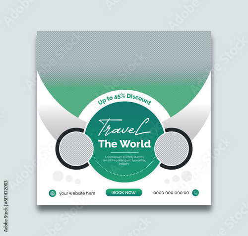 travel tour post or social media post template