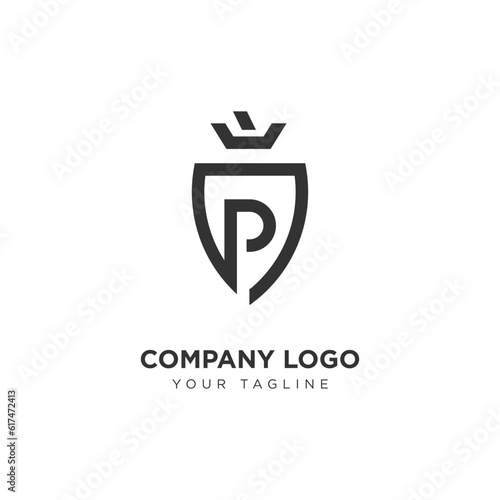 Modern and Creative Logo For Company Industry with Shield symbol and Letter Initials