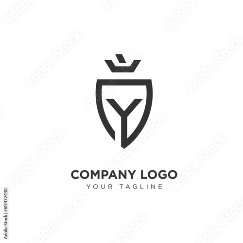 Modern and Creative Logo For Company Industry with Shield symbol and Letter Initials