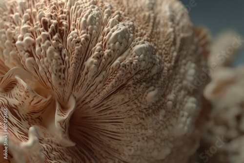 A close-up of a natural element  such as a seashell or coral  with intricate and unique textures and patterns  Generative AI
