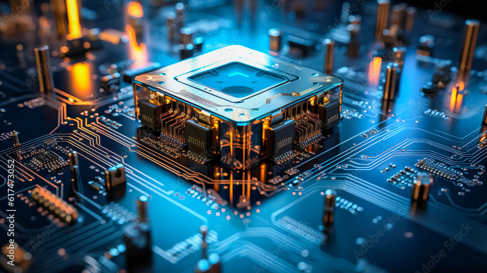 futuristic concept of the inner life of a quantum computer (generative AI)