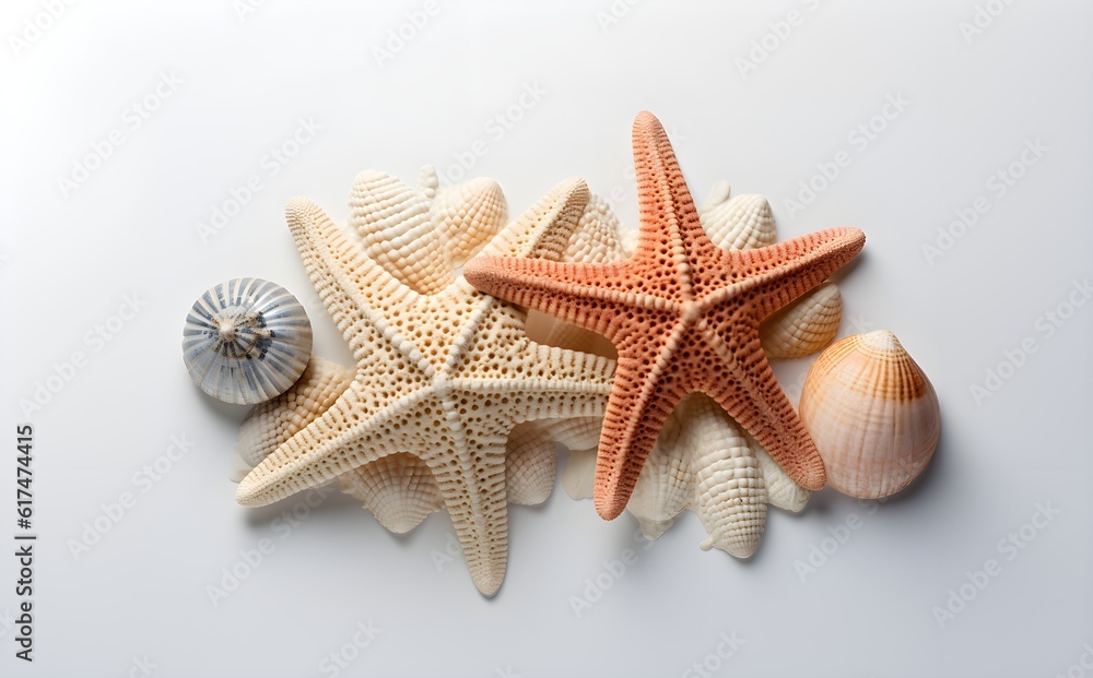 Two Starfish and Seashells, High Detail Closeup, Isolated on White, Commercial Imagery, Natural Abrasive Texture, eCommerce, Print, Web Design Use, Generative AI, Generative, KI
Two Starfish and Seashells, High Detail Closeup, Isolated on White, Commercial Imagery, Natural Abrasive Texture, eCommerce, Print, Web Design Use, Generative AI, Generative, KI