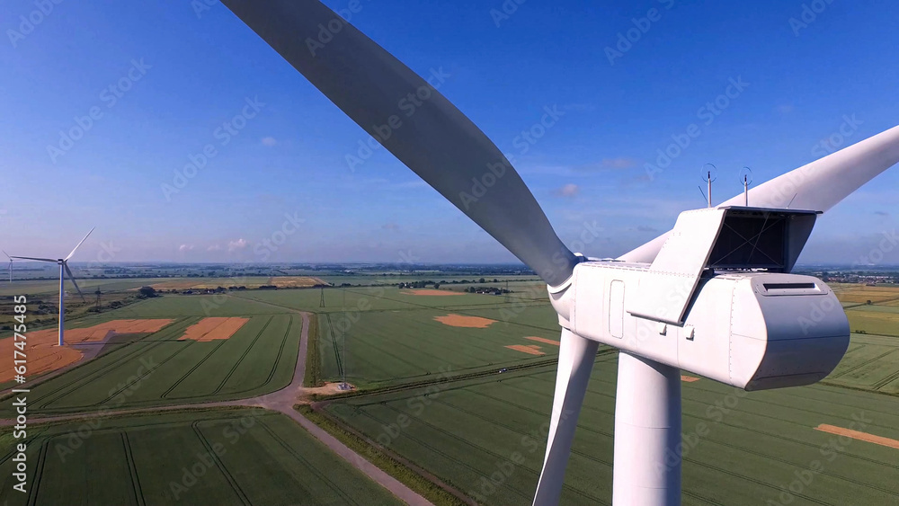 wiatrak energia śmigła urządzenie energetyka farma wiatrowa - obrazy, fototapety, plakaty 