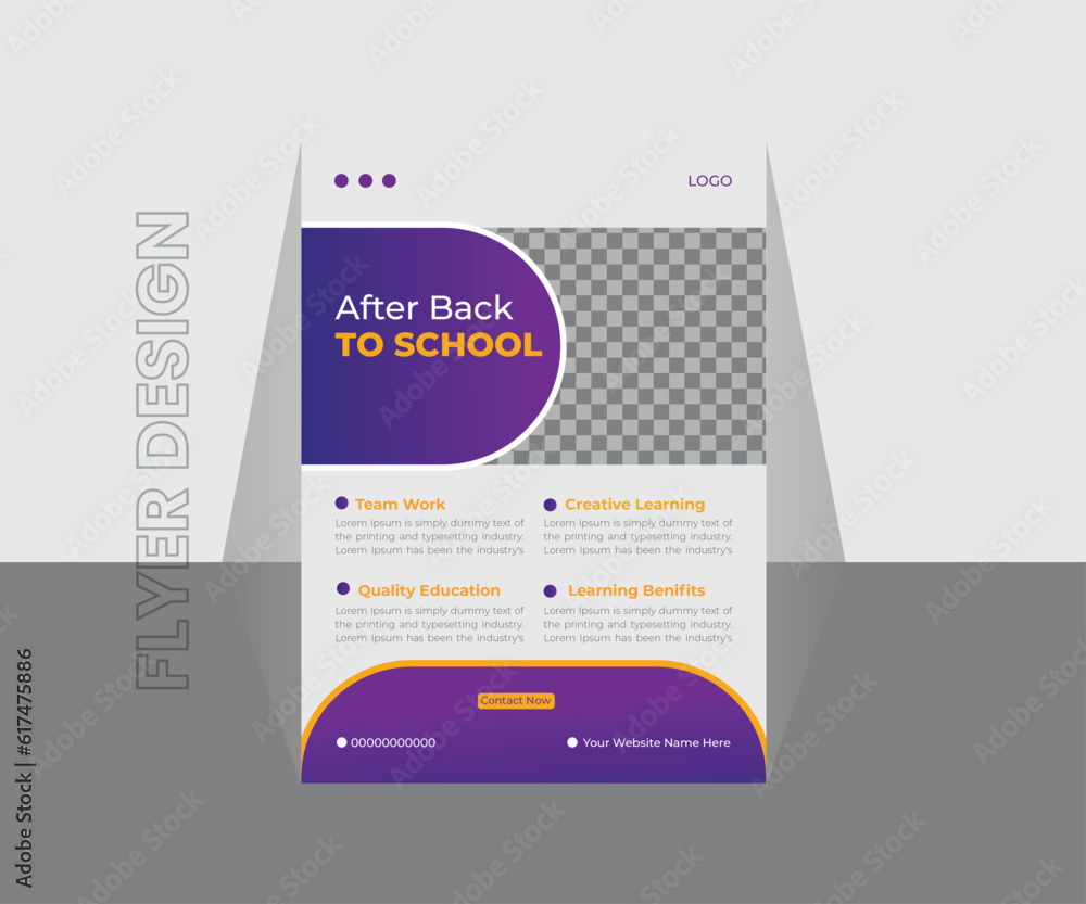 Modern Vector Flyer Design For Education. Modern Vector Flyer Design For Education.