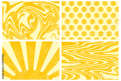 Set of Groovy Backgrounds, Illustration