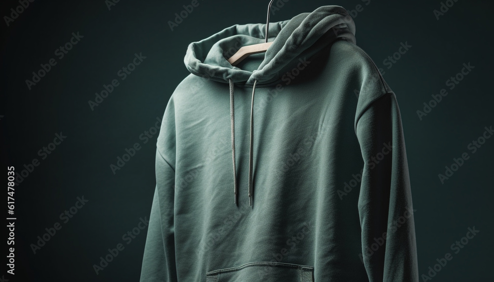 Fashionable men winter jacket with hooded sweatshirt generated by AI