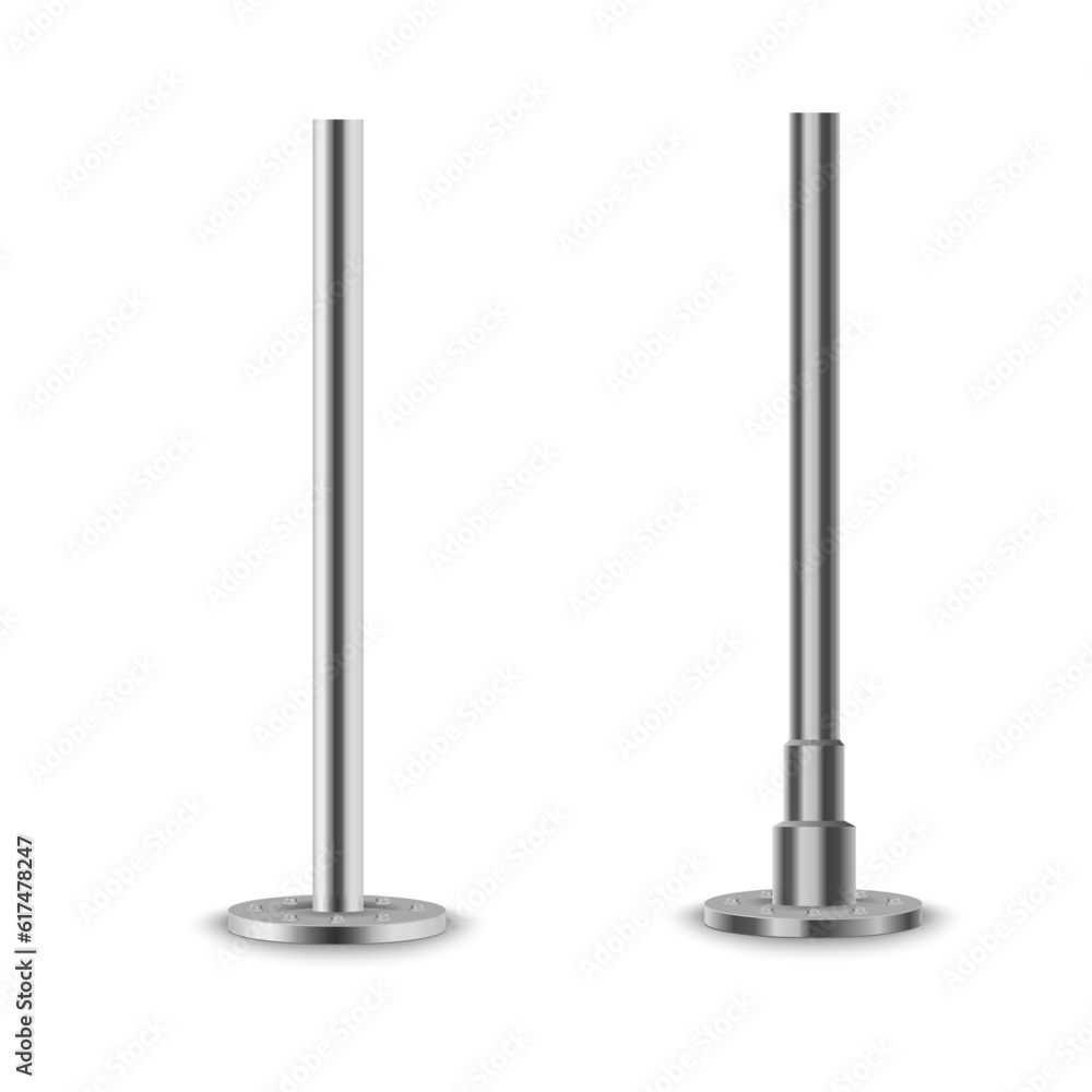 Metal poles with different diameters. metal columns. Steel pipes. Template design for urban advertising banners. Metal poles with different diameters. metal columns. Steel pipes. Template design for urban advertising banners.