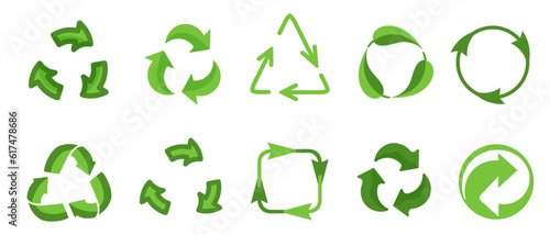 Heart recycle symbol, icon set. Heart with arrows. set of recycling icons. recycle logo symbol. Vector EPS10