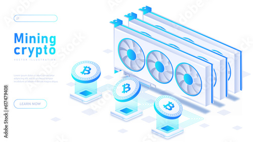 Mining cryptocurrency white banner