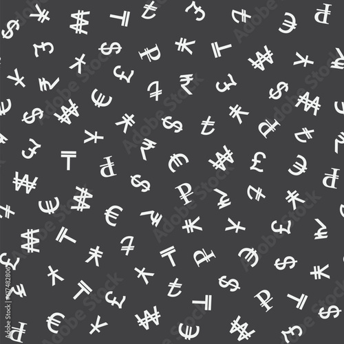 Symbols of Various Currencies Seamless Pattern