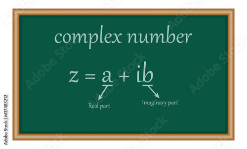 Parts of complex number in mathematics. imaginary part and real part. complex numbers standard form in mathematics