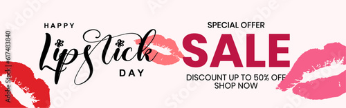 Happy national Lipstick day, background template Holiday concept