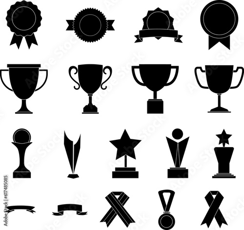 Award icon vector set. Trophy illustration sign collection. Success symbol or logo.