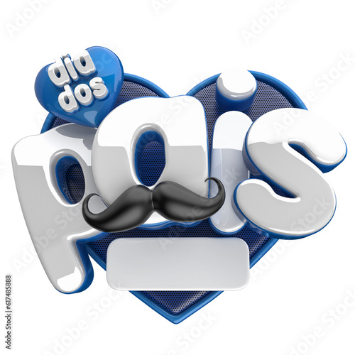 Canvastavla DIA DOS PAIS SELO 3D AZUL CORAÇÃO