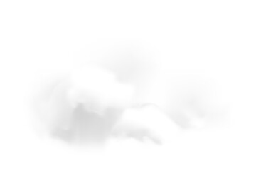 Realistic white cloud with transparency. Png clipart isolated on transparent background