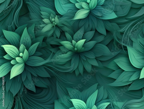 Photo seamless pattern with green background