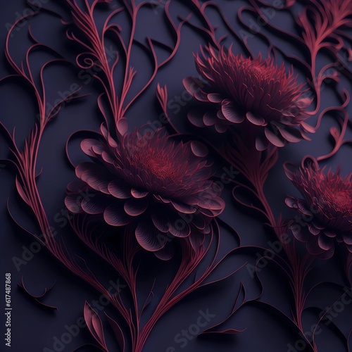 futuristic art style, flower illustration, beautiful red petals, red flower wallpaper, decorative red flowers, awesome red flower, amazing red flower decoration, by generative ai