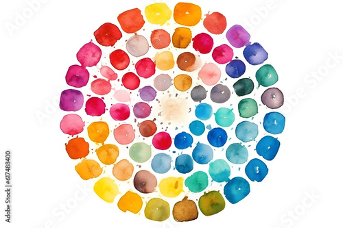 palette of watercolor paint color swatches, generative ai