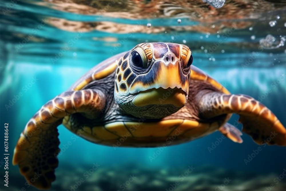 Obraz premium turtle swimming in the sea