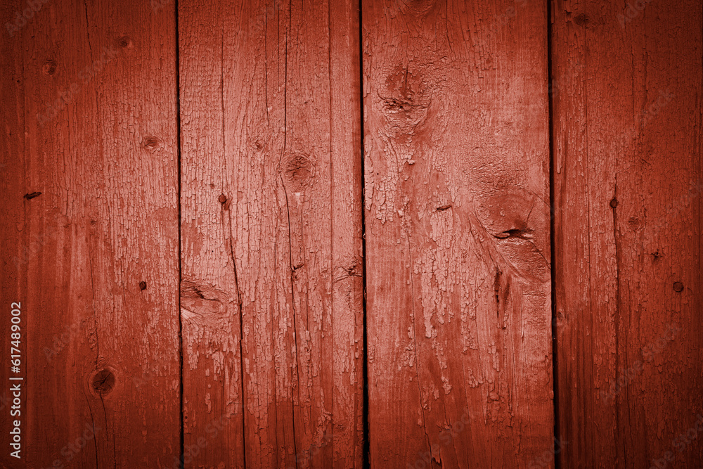 Obraz premium Rustic old weathered red wood plank background