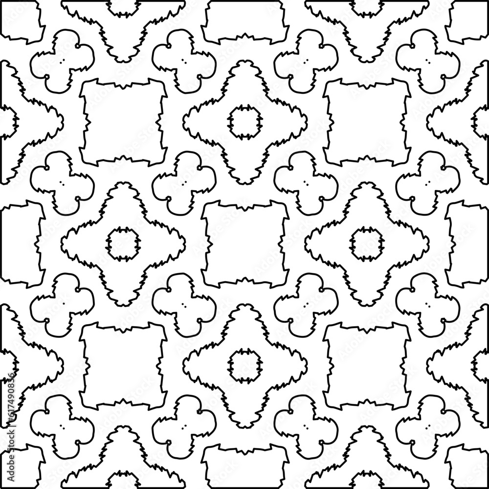 Fototapeta premium Black and white pattern with abstract shapes. Abstract background. Patterns of the lines.