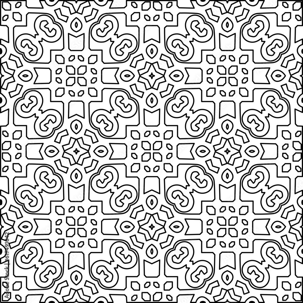 Black and white pattern with abstract shapes. Abstract background. Patterns of the lines.