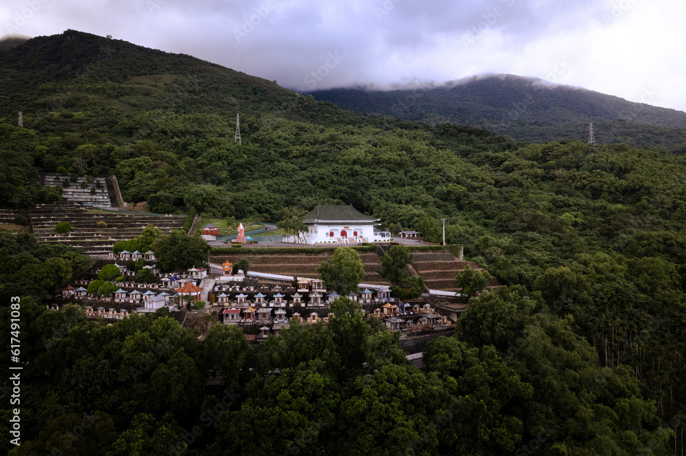 A buddhist temple and cemetery in Hualien, Taiwan.