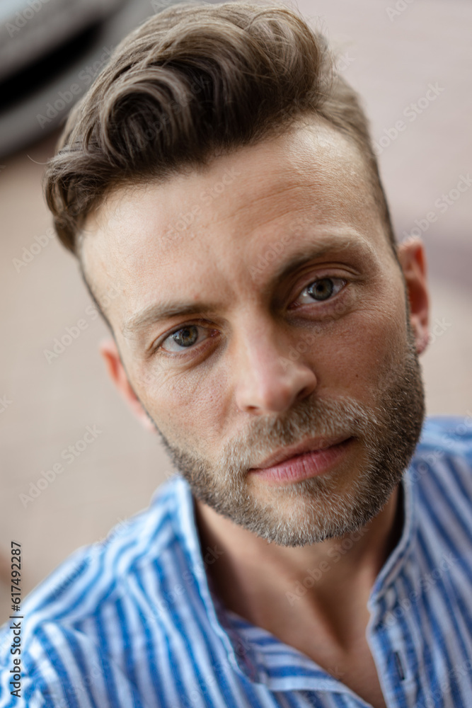 Obraz premium Portrait of a young handsome man, close-up.