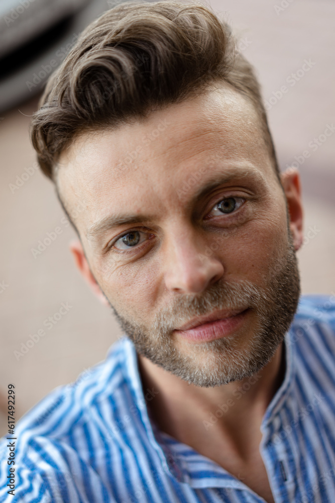 Obraz premium Portrait of a young handsome man, close-up.