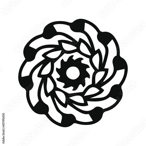 hand drawing symmetry mandala and symmetry flower, complex circle