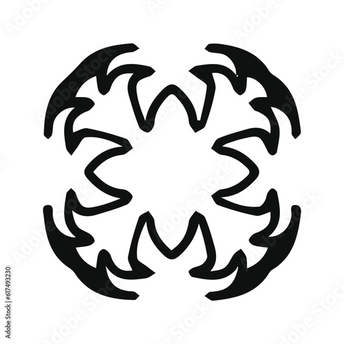 hand drawing symmetry mandala and symmetry flower, complex circle