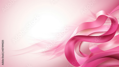 Soft pink background with ribbon
