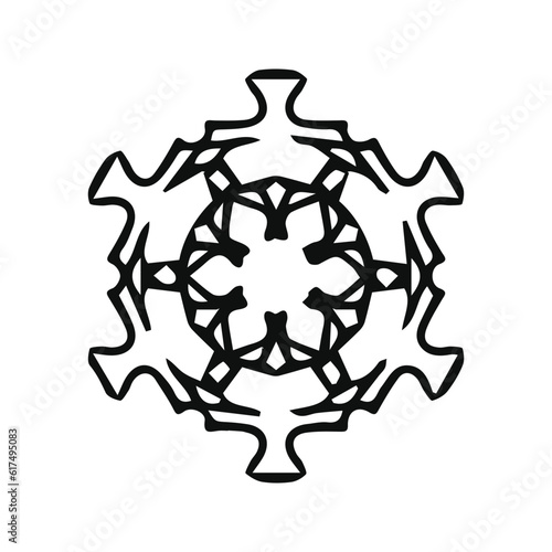 hand drawing symmetry mandala and symmetry flower, complex circle
