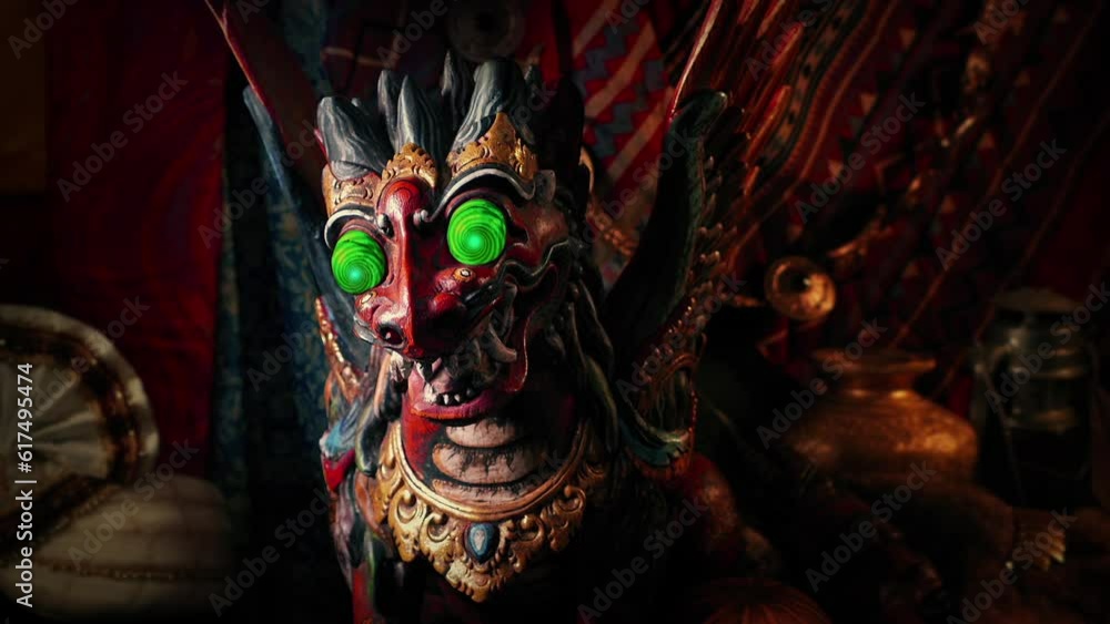 Hypnotic Green Eyes Glow On Dragon, Magic Object Hypnotic Green Eyes Glow On Dragon, Magic Object