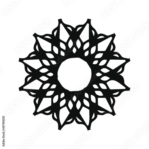 hand drawing symmetry mandala and symmetry flower, complex circle
