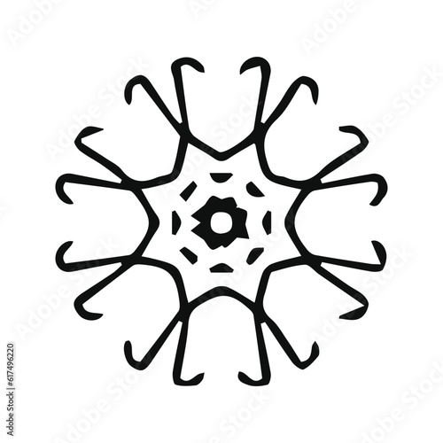 hand drawing symmetry mandala and symmetry flower, complex circle