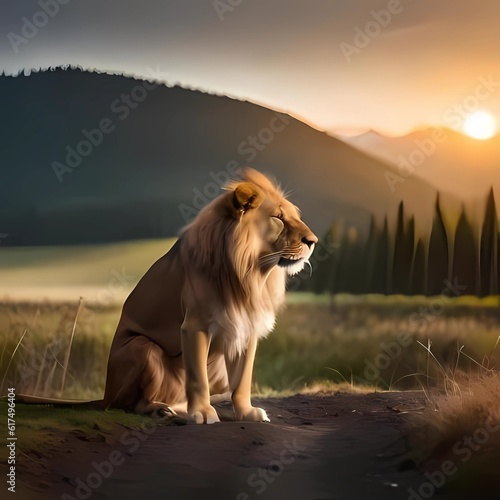 Löwe in der Savanne