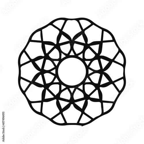 hand drawing symmetry mandala and symmetry flower, complex circle