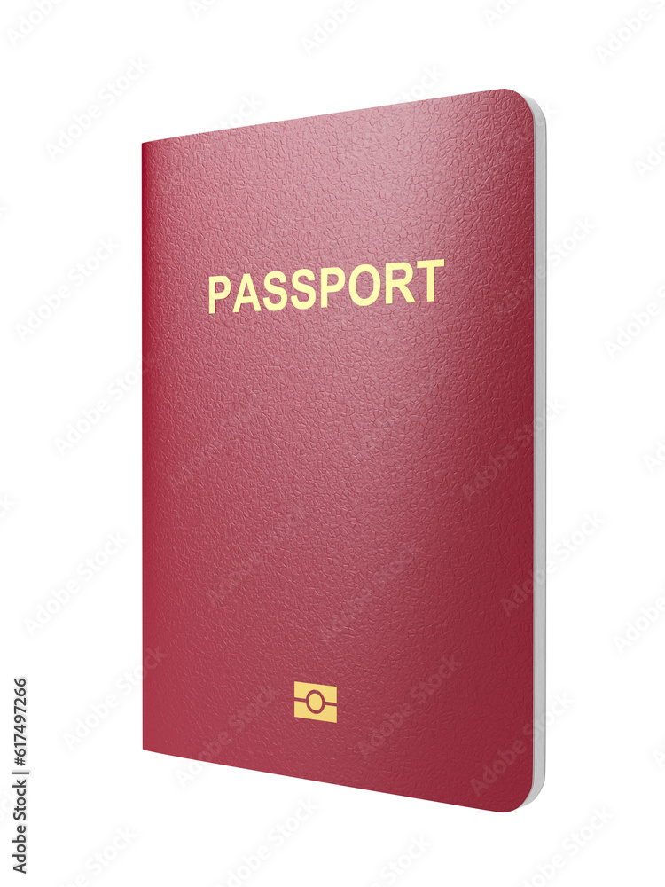 Biometric passport isolated on white background Biometric passport isolated on white background