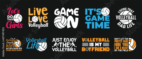 Volleyball T shirt Design Bundle, Vector Volleyball T shirt  design, Volleyball shirt,  Volleyball typography T shirt design Collection