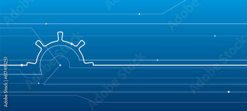 Sea transport. Marine Steering Wheel. Abstract line illustration for your project. White outline image on blue background. Vector design art