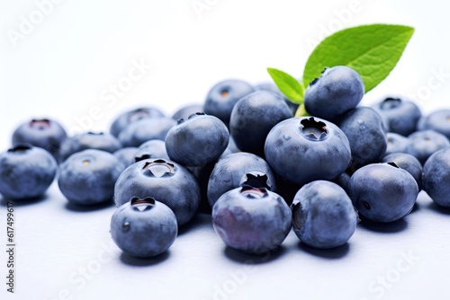 Blueberries isolated on white background created with Generative AI technology