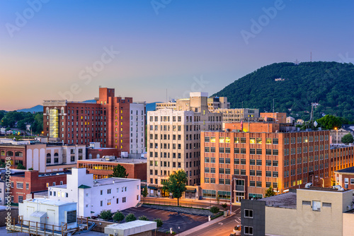Roanoke, Virginia, USA downtown skyline. photo