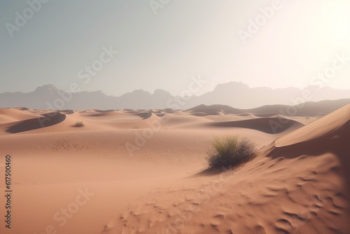 A minimalist landscape with a scenic desert or dunes  Generative AI