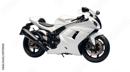 White bike isolated on  white background png cutout