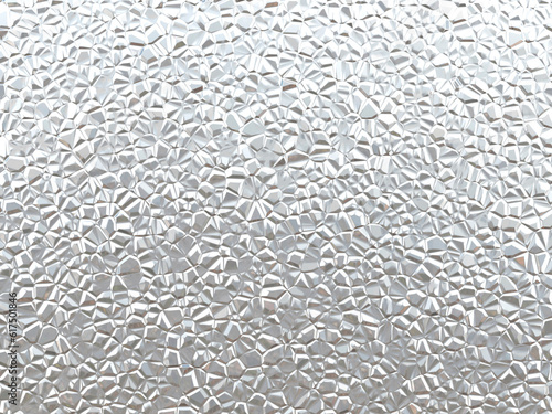 3D Illustration of Silver Crumpled Metal Texture