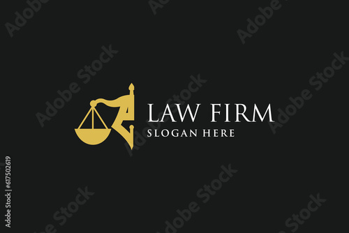 Lawyer logo vector with creative unique idea