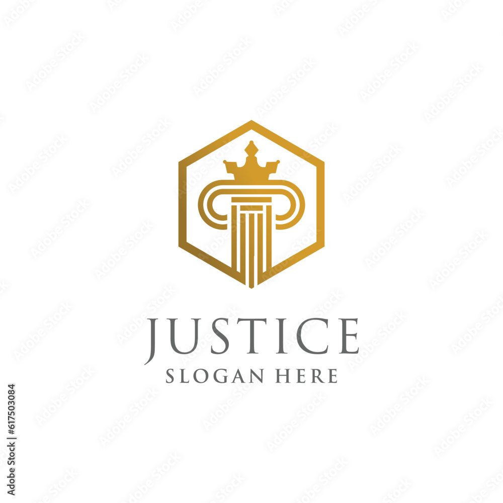 Justice logo vector design with creative modern unique idea  for business